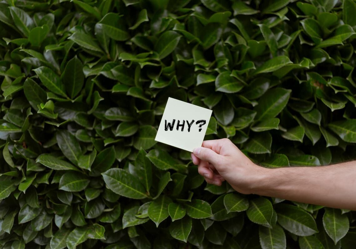 Person holding a note with the word "Why" to represent understanding the deeper reason behind successful weight loss and healthy habits